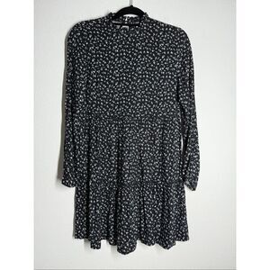 FB Sister Women’s Bohemian Floral Print Babydoll Mini Dress Long Sleeve Sz XS